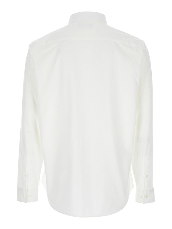 'Sylvain' White Shirt with Pointed Collar in Cotton Blend Man Shirts