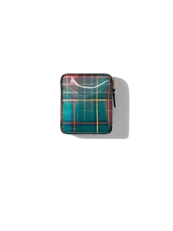 Tartan Check Zipper Around Wallet