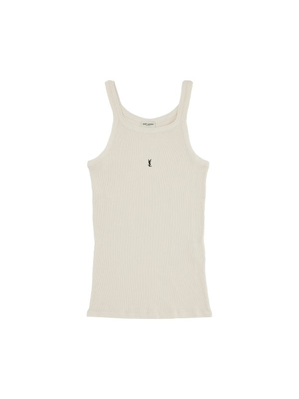 Cassandra Logo Ribbed Tank Top