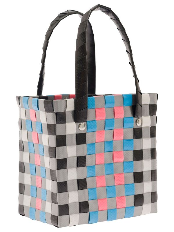 Logo Patch Check Pattern Tote Bag