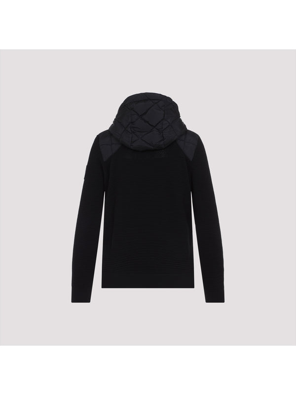 Quilting Knit Panel Hood Padded Jacket