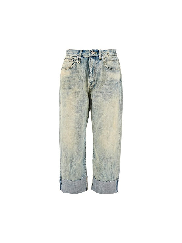 Vintage Washing Turn-Up Denim