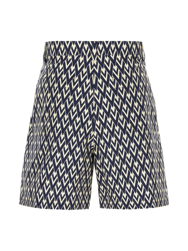 All-Over V Logo Jacquard
  Cotton Shorts