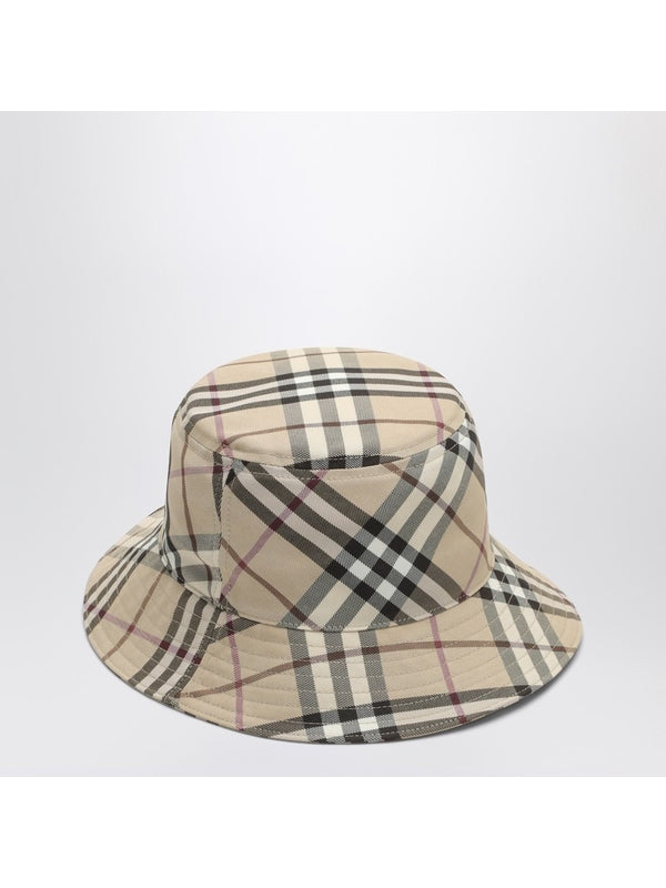 Ekd Embroidered Logo Check Bucket Hat