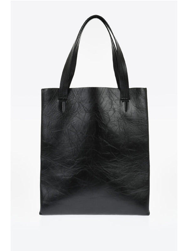 Black Leather Tote Bag