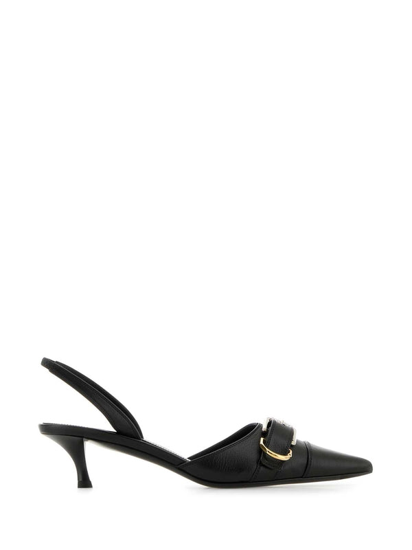 Bois Leather Slingback Heelss