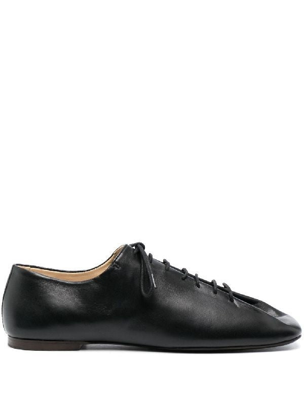 Square-toe Lace-up Derby Loafers