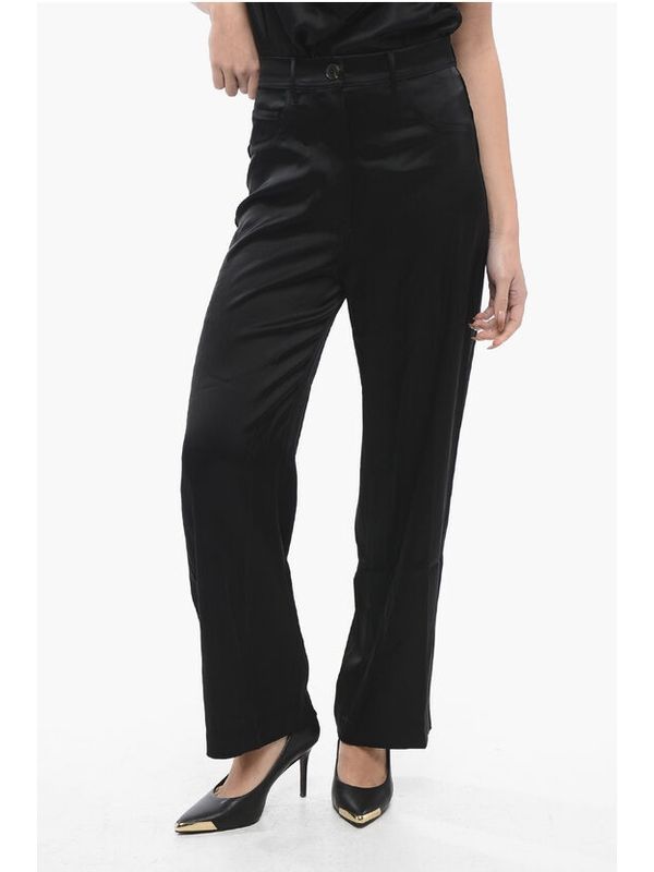 High-waist Satin Pants