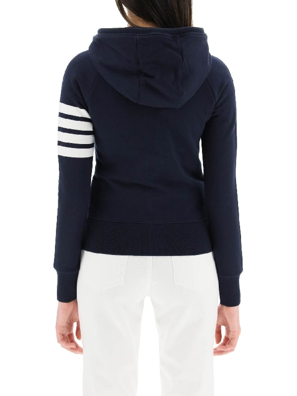 4-Bar Stripe Cotton Hooded Zip-up - Jente