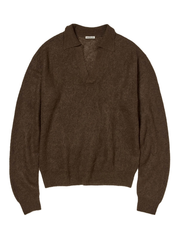 Baby Suri Dark Brown Alpaca Knit