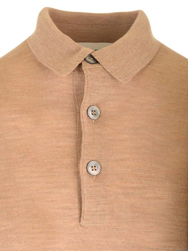 Wool Button-Up Polo Shirt