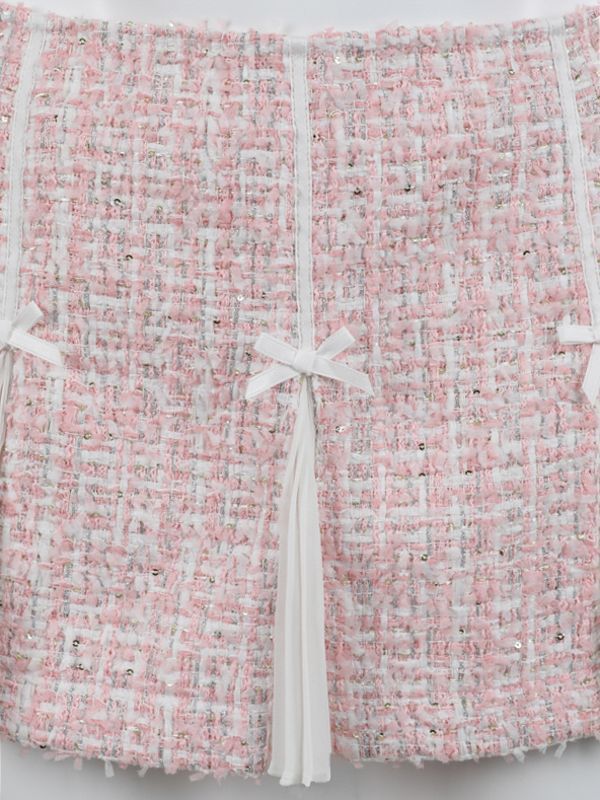 Emory Bow Detail Tweed Skirt