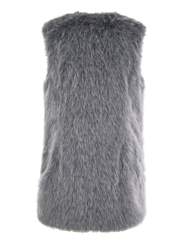 Collarless Fur
  Vest