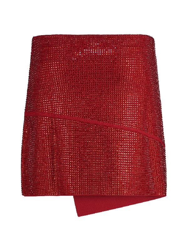 Allover Rhinestone Wrap Skirt