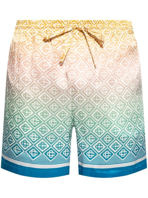 Monogram Printing Silk Shorts