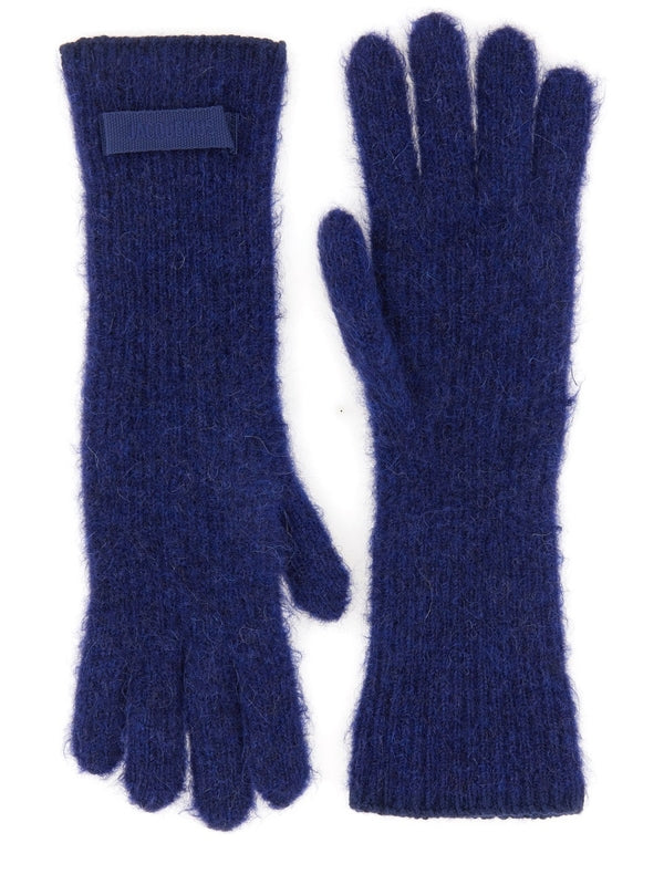 Logo Patch Alpaca Wool Gloves