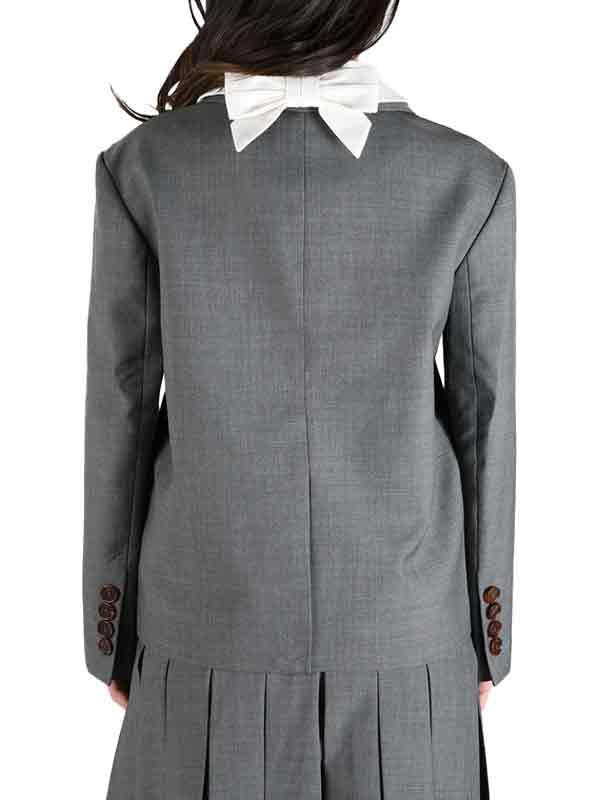 Bow Detail Contrast Lapel Jacket