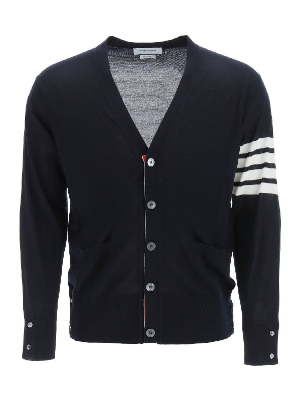 4-Bar Stripe Wool V-neck Cardigan - Jente