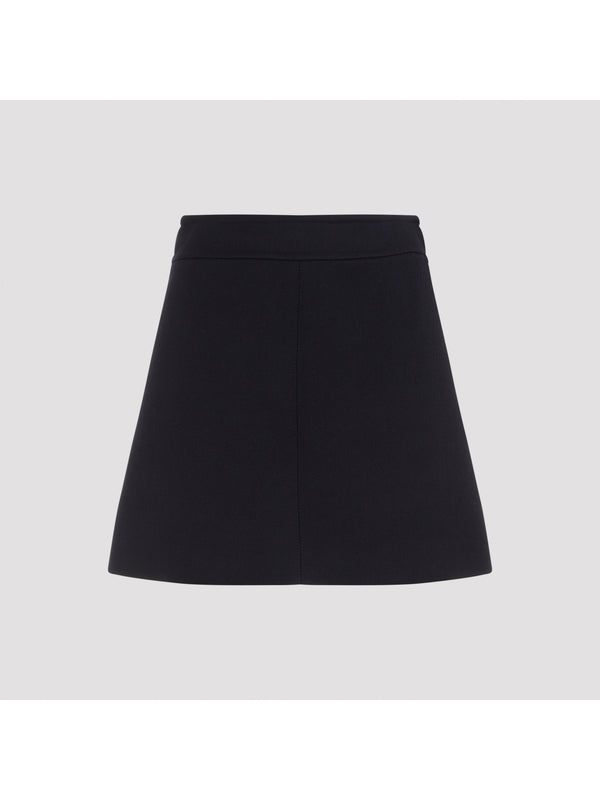 Virgin Wool Silk Mini Skirt