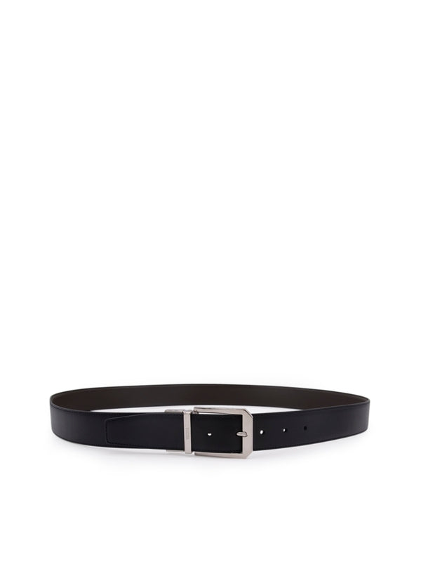 Z Zegna Black Leather Belts