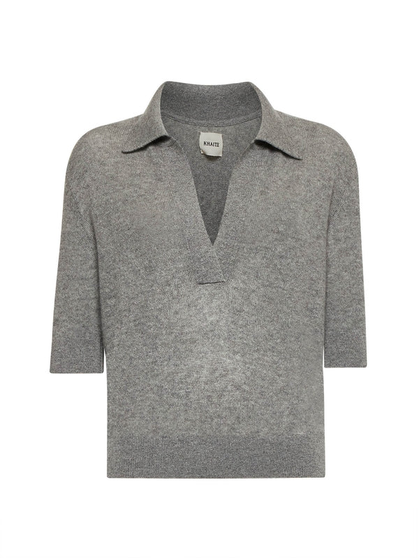 Gray Cashmere Polo Shirt