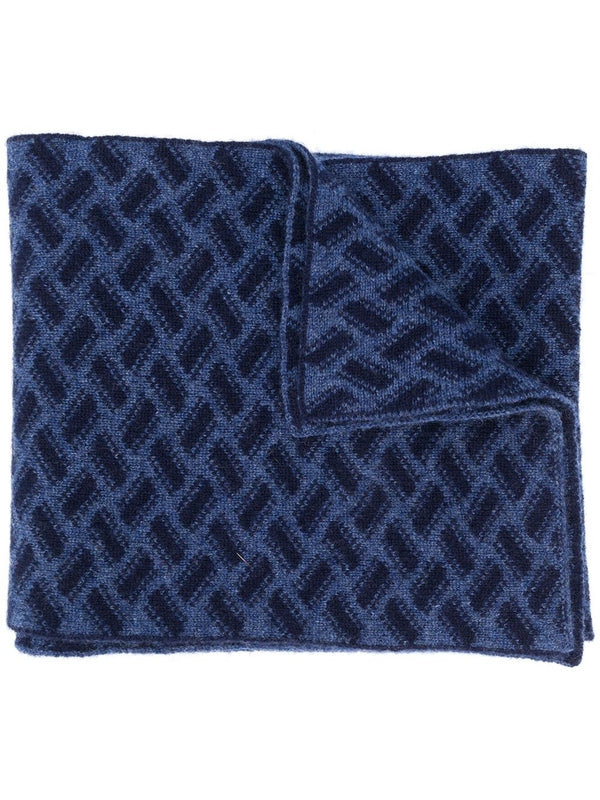 Drumohr Blue Wool Mufflers