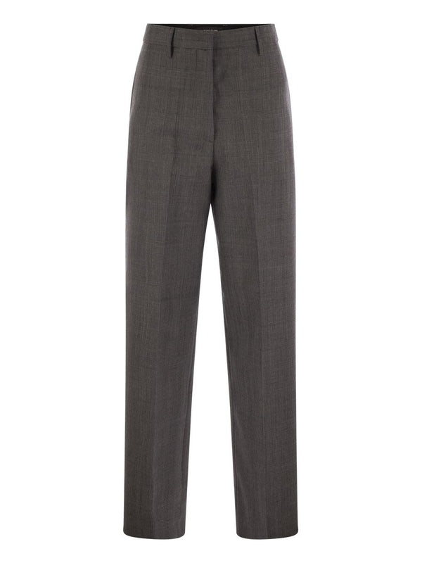 Wool Silk
  Check Pants