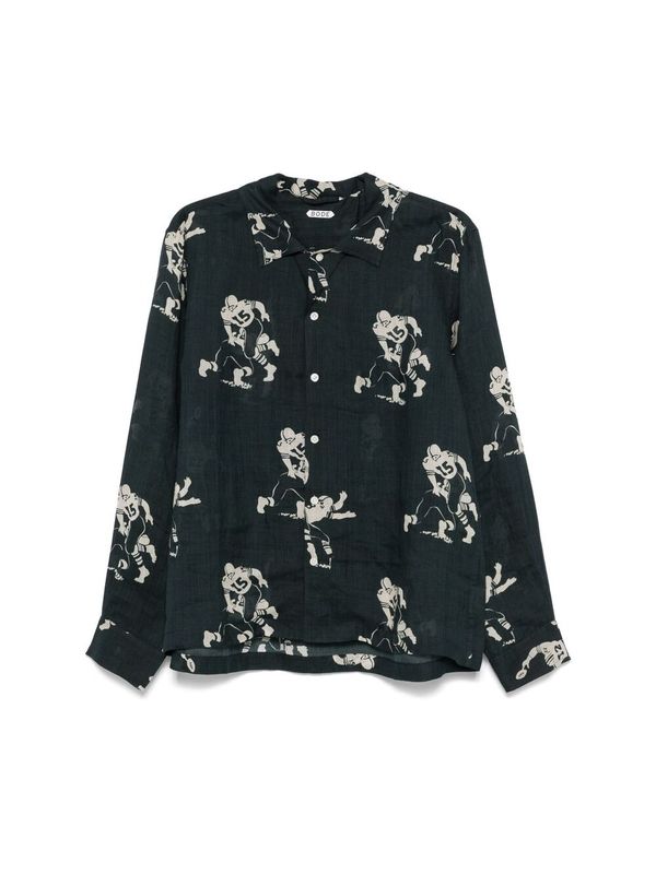Football Printing Linen Shirt