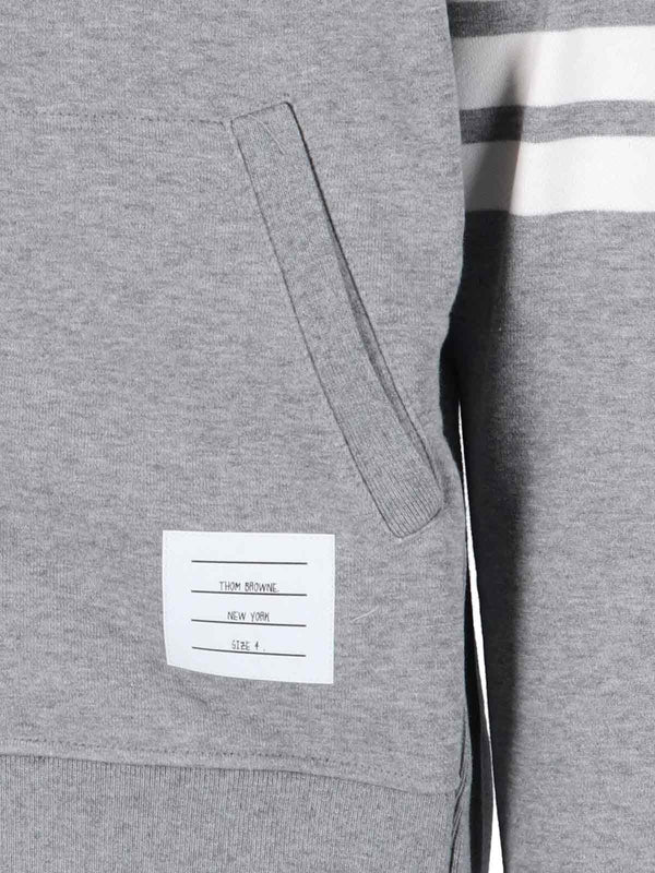 4-Bar Cotton Hoodie Zip-Up