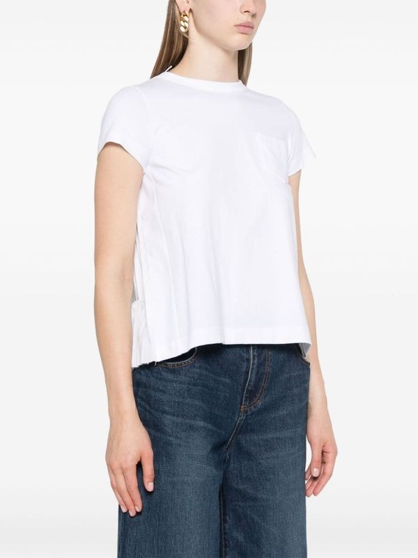 Back Pleated Cotton Short
  Sleeve T-Shirt