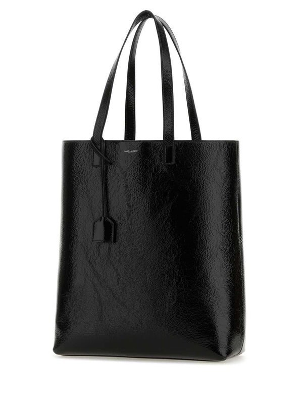 Bold Logo Printed Leather Tote Bag