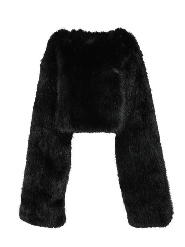 Alyana Drawstring Faux Fur Jacket