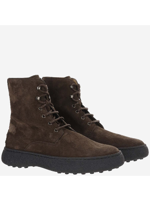 Suede Lace-Up Boots