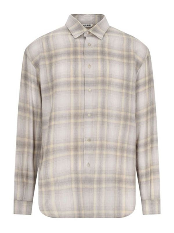 Airy Check Pattern Wool Shirt