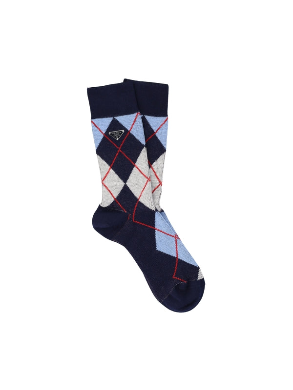 Triangle Logo Argyle Check Socks