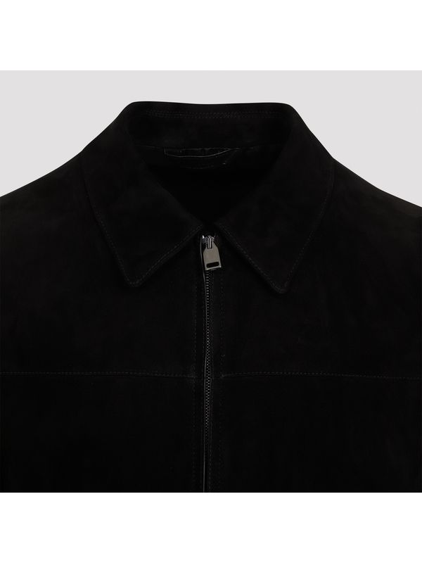 Black Suede Zip-up Jacket