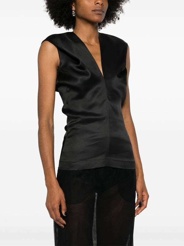 Ami Silk Sleeveless Top