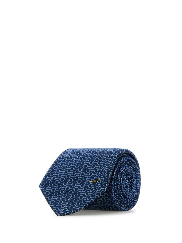 Horsebit Jacquard Silk Tie