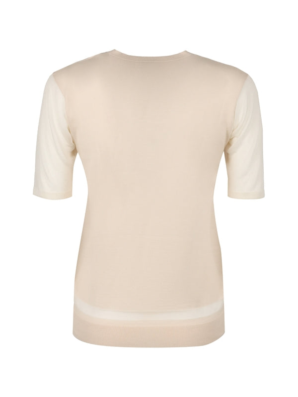 Agnona Beige Half Sleeve