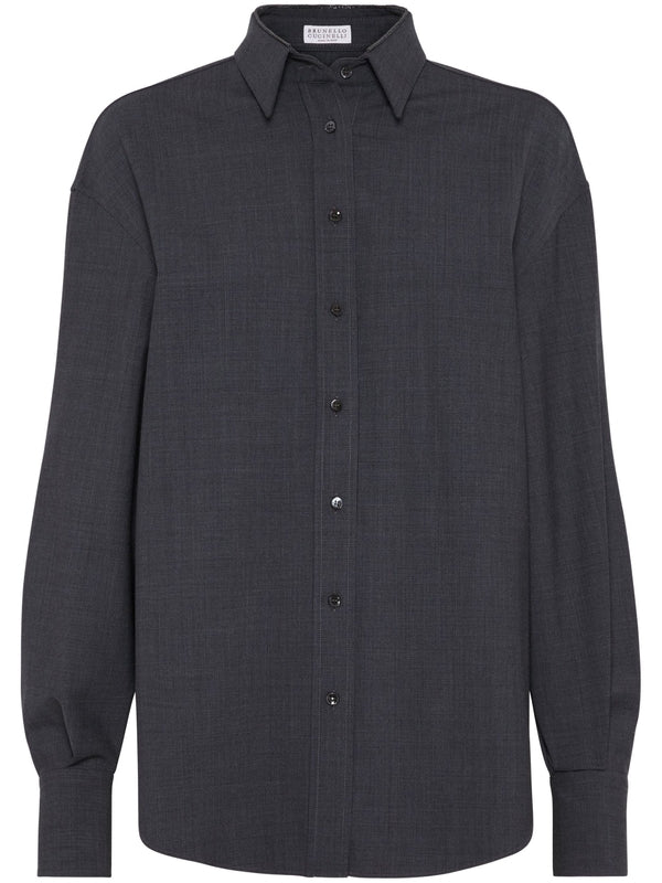 Wool Blend Long Sleeve Shirt