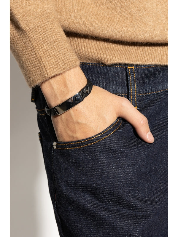 Gancini Leather Bracelet