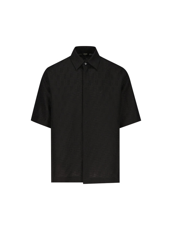FF Logo Pattern Linen Cotton Shirt