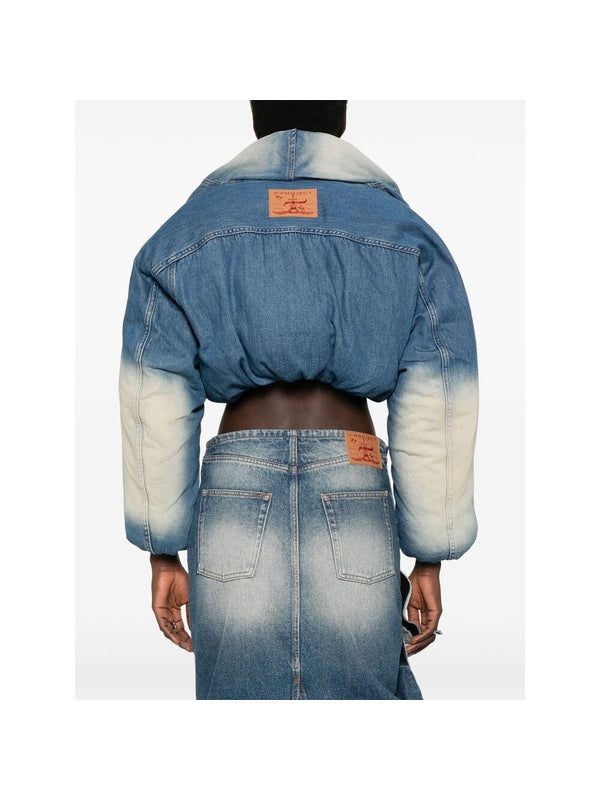 Back Logo Crop Denim Padding