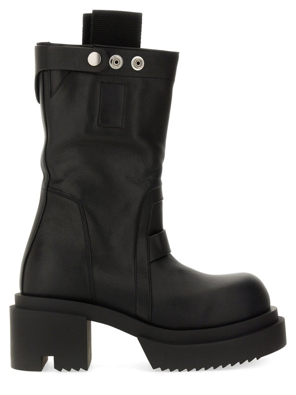 Black Leather Mid Boots