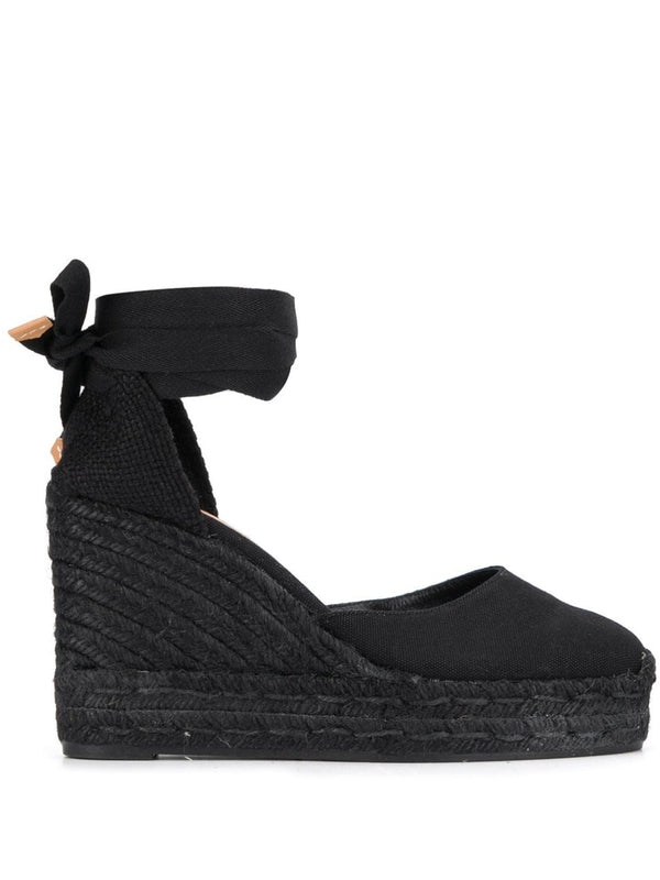 Castaner Black Wedge Sandals
