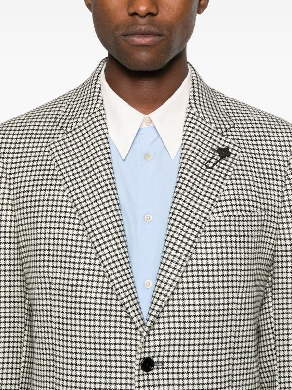 Boutonniere Check Pattern Jacket