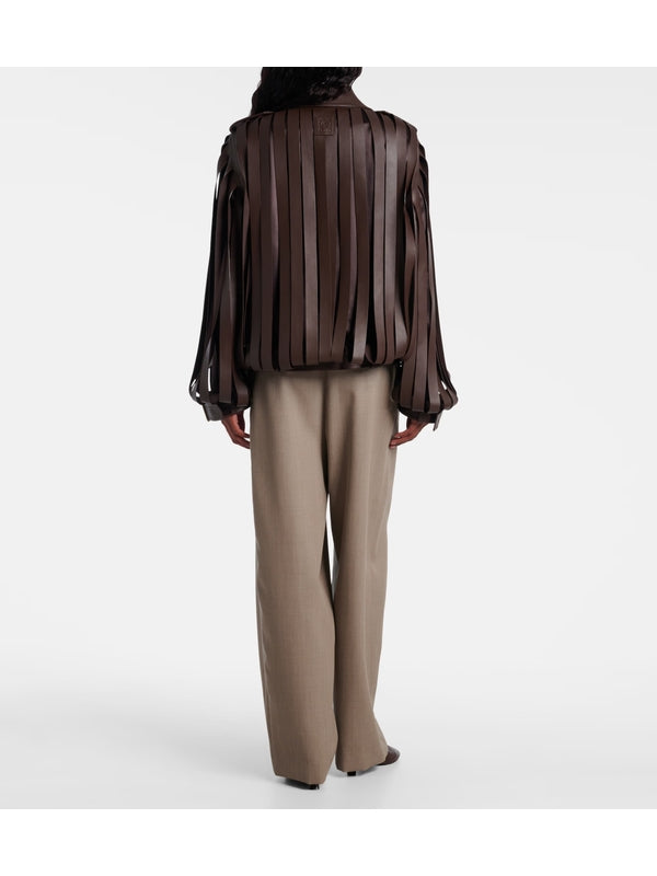 Fringe Detail Leather Jacket