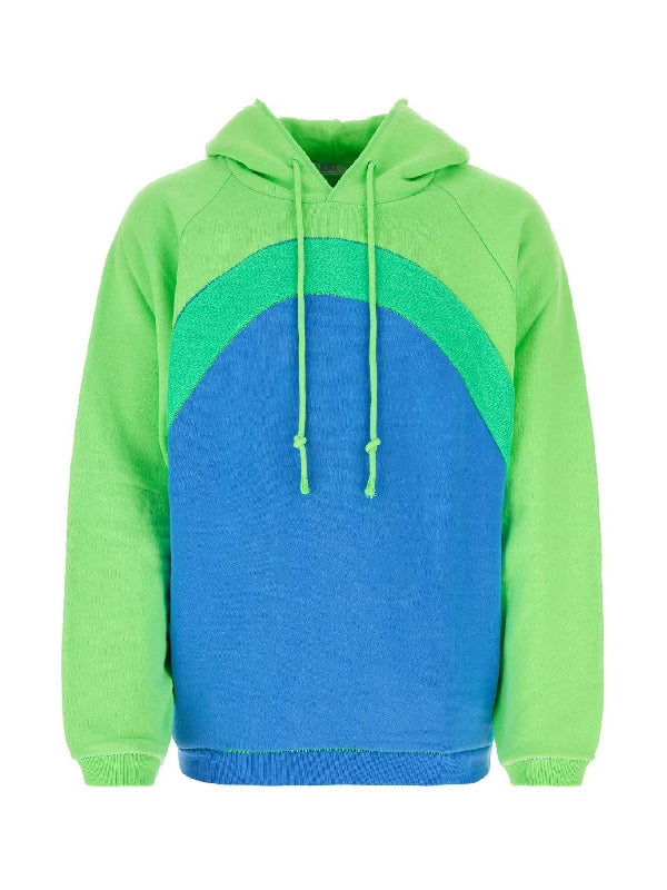 Rainbow Drawstring Color Hoodie Top