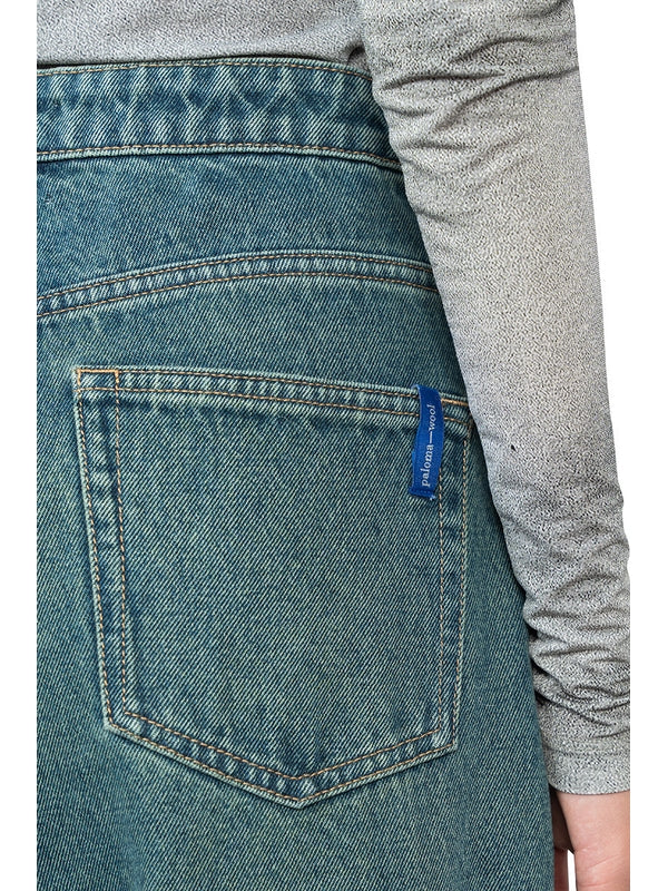 Crowd Button Stud Denim Pants