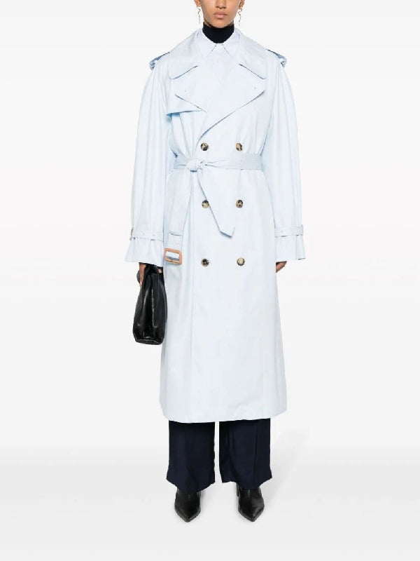 Belted Double Cotton Trench Coat